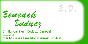 benedek duducz business card